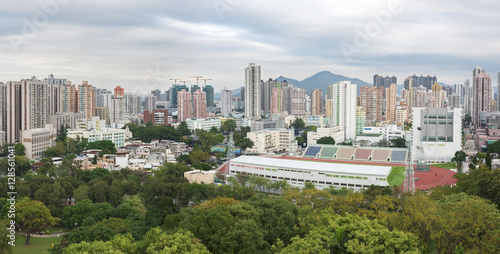 Panorama of Yuen Long District, Hong Kong city