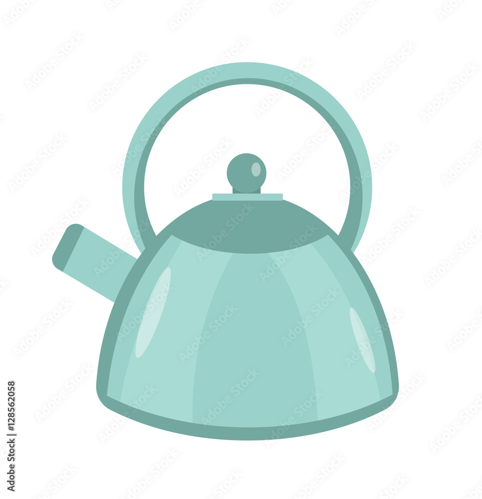 Kettle icon vector flat style. Isolated on white background. Vector illustration