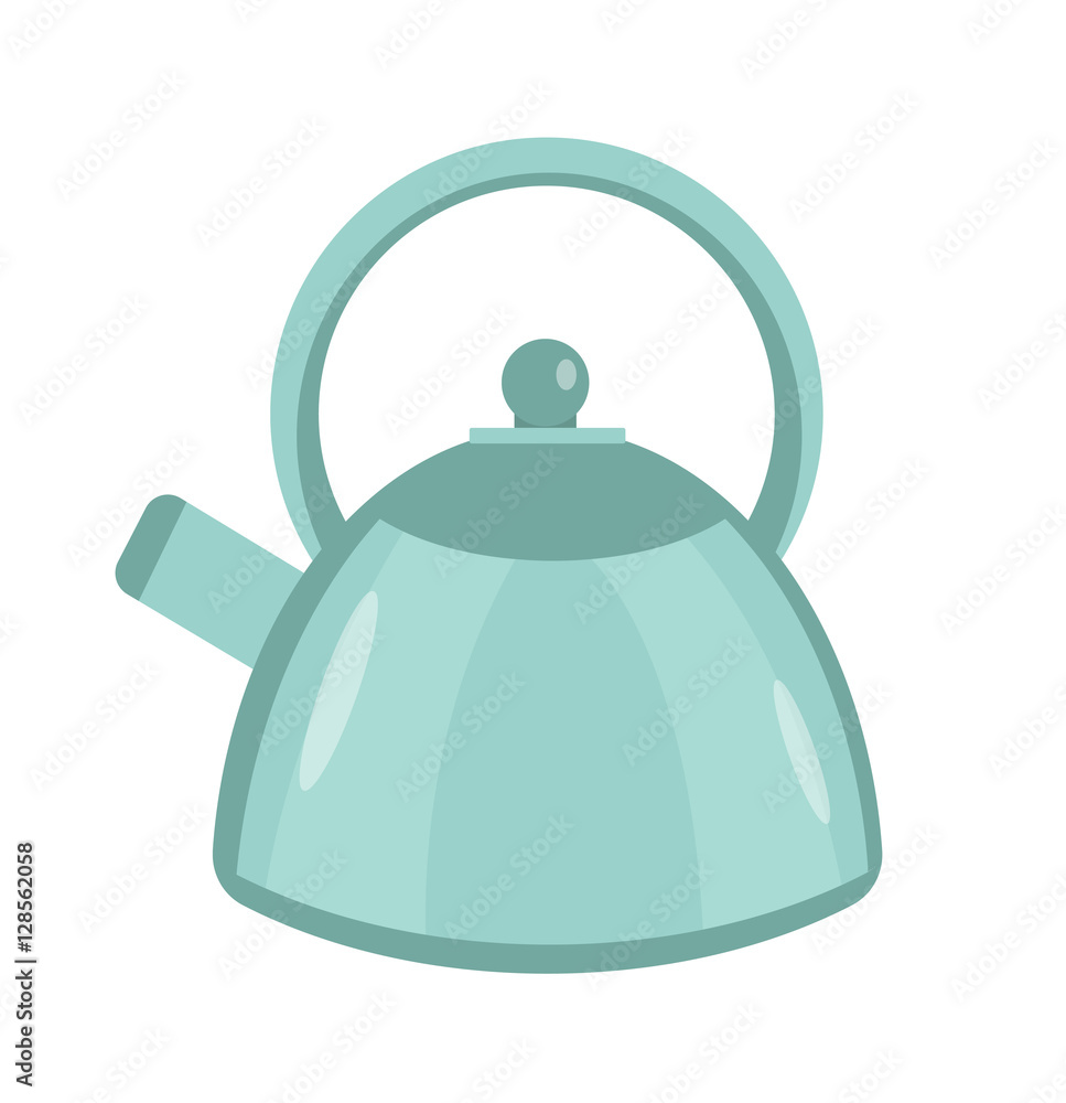 Fototapeta premium Kettle icon vector flat style. Isolated on white background. Vector illustration