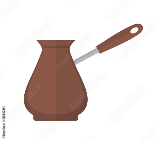 Turk for coffee icon vector flat style. Isolated on white background. Vector illustration