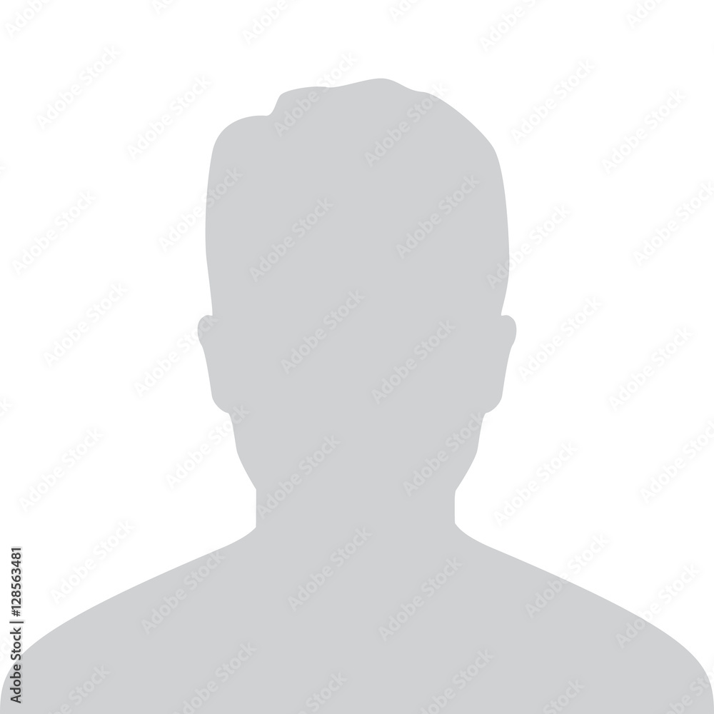 Male Default Placeholder Avatar Profile Gray Picture Isolated on White Background For Your Design. Vector illustration