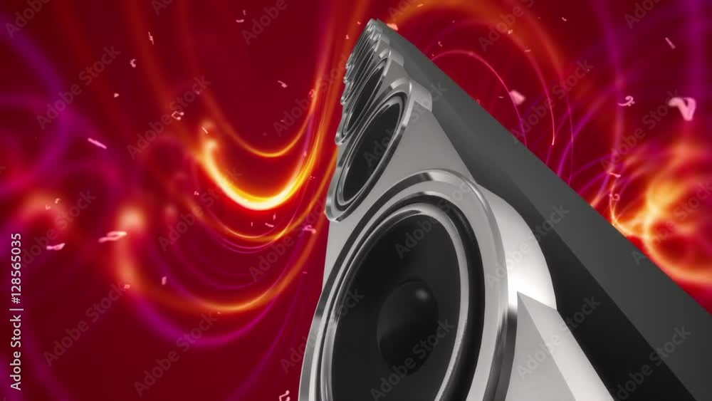 Chrome Speaker With Musical Notes - Loop Chrome Speaker With Musical Notes - Loop