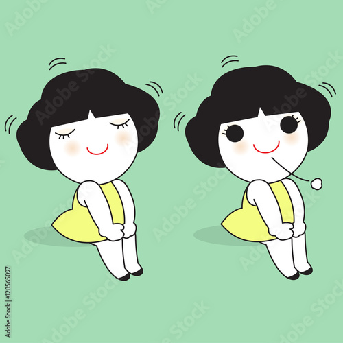 Breath In Breath Out Let It Be Character Paper Note illustration