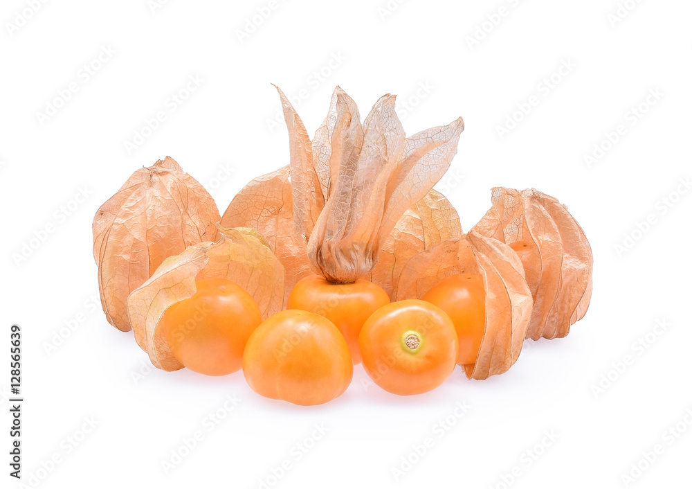 Cape gooseberry, physalis, pile of cape gooseberry isolated on w Cape gooseberry, physalis, pile of cape gooseberry isolated on w