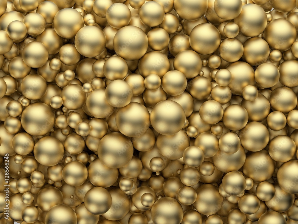 Abstract Gold Chaotic Spheres Background. Christmas background Abstract Gold Chaotic Spheres Background. Christmas background