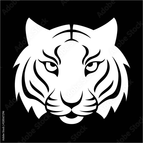 Fototapeta Naklejka Na Ścianę i Meble -  Tiger icon. Vector illustration for logo design, t-shirt print. Tiger mascot.