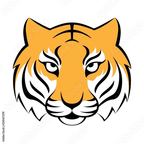 Fototapeta Naklejka Na Ścianę i Meble -  Tiger icon. Vector illustration for logo design, t-shirt print. Tiger mascot.