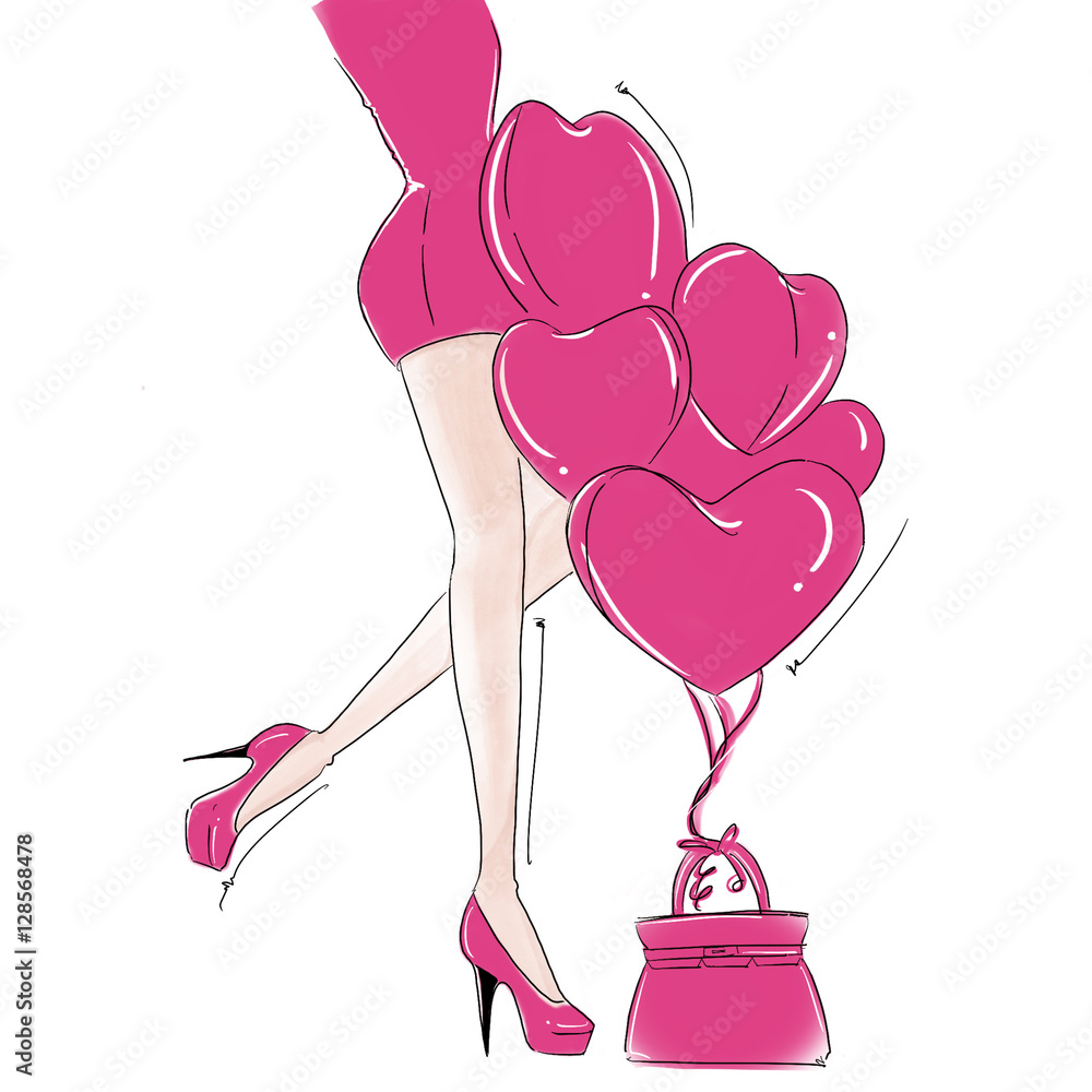 Fototapeta premium Lady in Pink