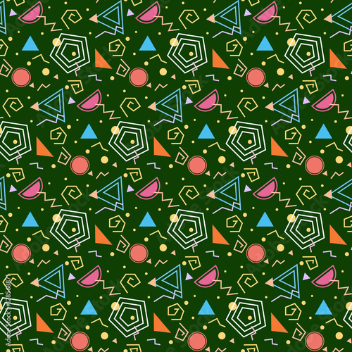 Colorful background with geometric figures, vector seamless patt photo