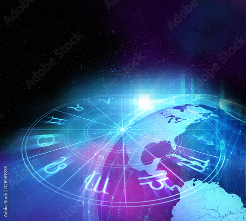 Astrology and alchemy sign background illustration