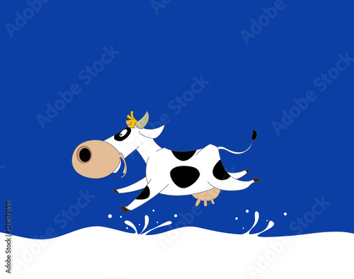 milk cow with container