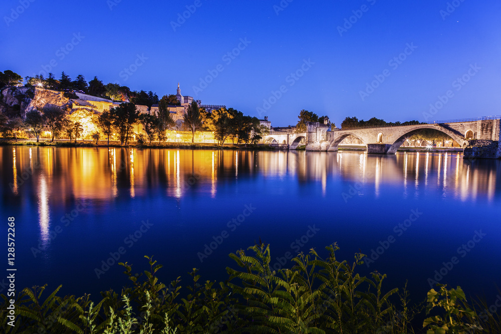 Pont Saint-Benezet on Rhone River in Avignon Pont Saint-Benezet on Rhone River in Avignon