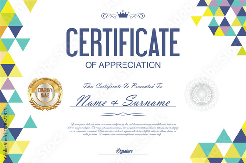 Certificate template abstract geometric design background