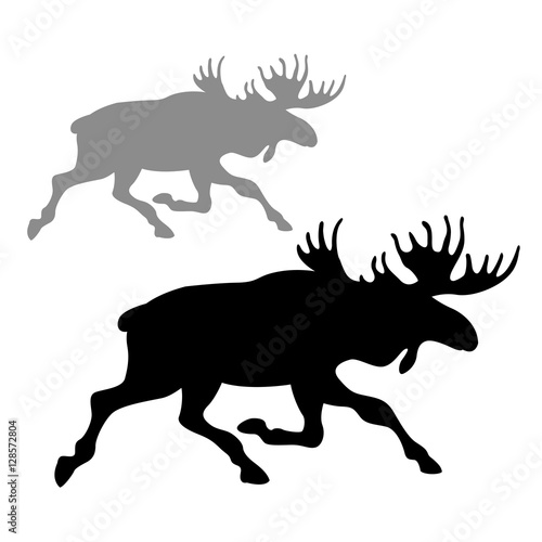 moose elk vector illustration black silhouette