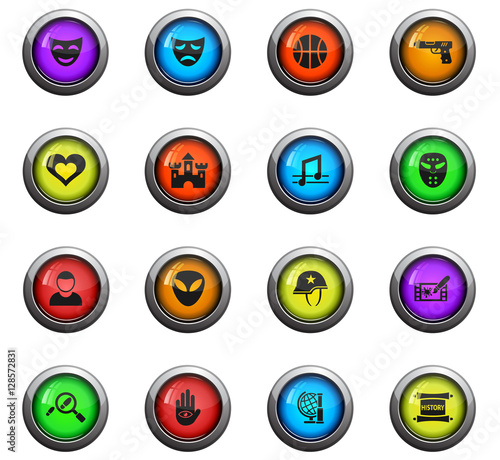 cinema genre icon set
