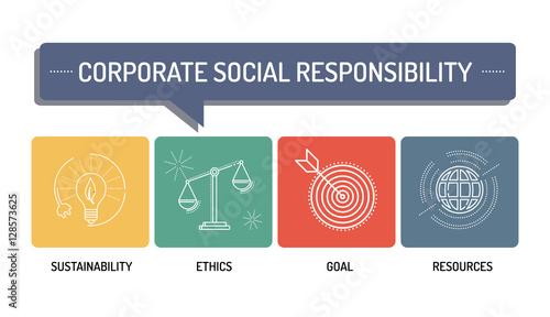 CORPORATE SOCIAL RESPONSIBILITY - LINE ICONS CONCEPT