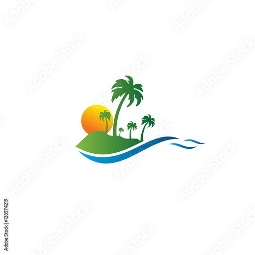 resort travel landscape logo