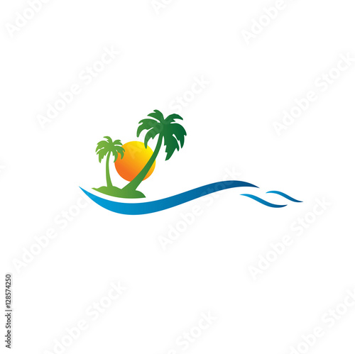 resort travel landscape logo
