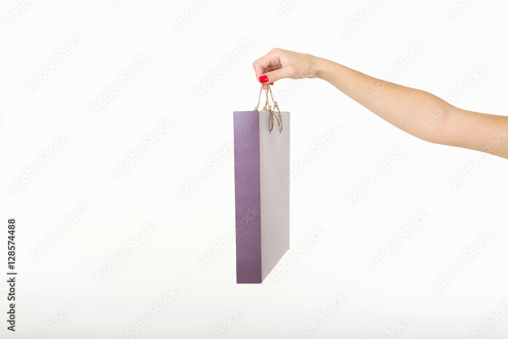 girl with shopping bags on a white background girl with shopping bags on a white background