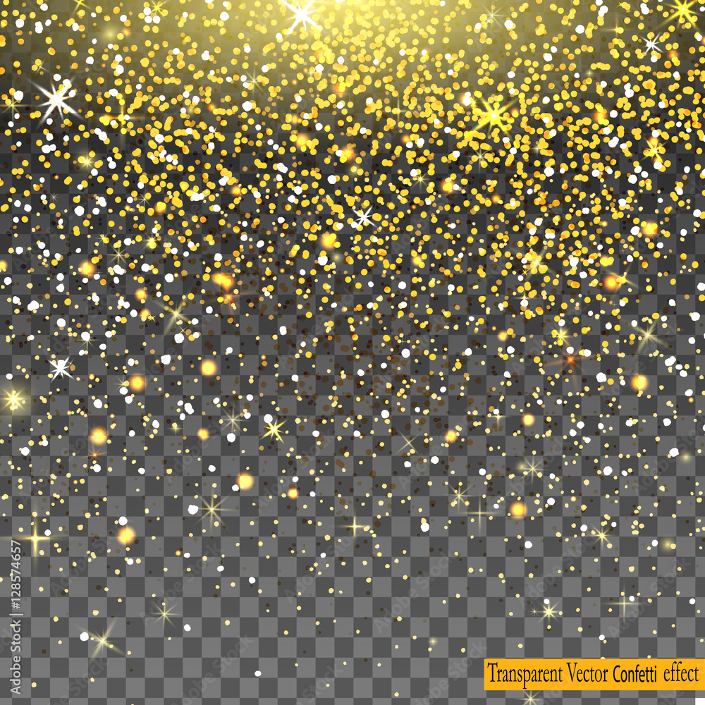 Falling Shiny Glitter Confetti isolated on transparent background ...