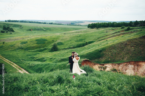 Beautiful couple in love in the nature