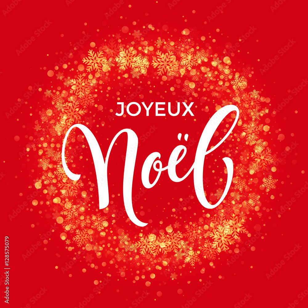 French Merry Christmas Joyeux Noel decoration ornament snowflake wreath glitter