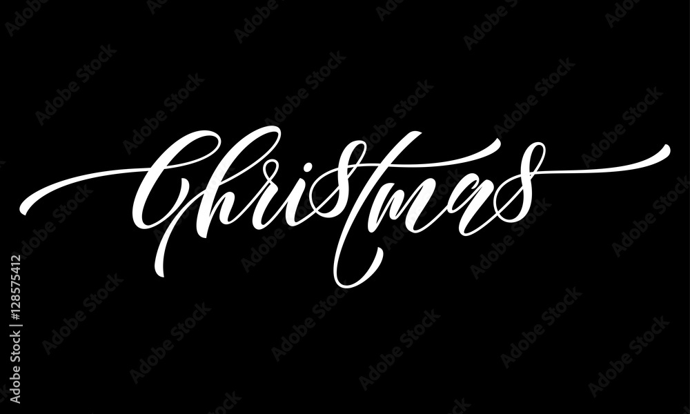 Merry Christmas festive calligraphy text greeting