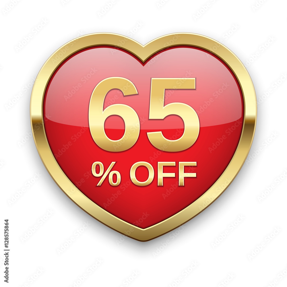 65% off silver badge, vector