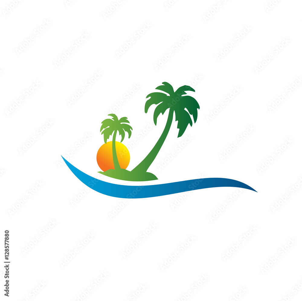 Fototapeta premium resort travel landscape logo