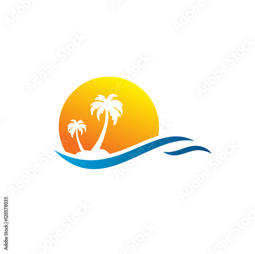 resort travel landscape logo