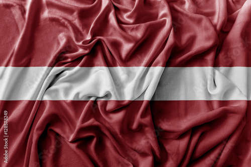 Ruffled waving Latvia flag
