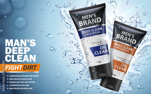 man's deep clean blue