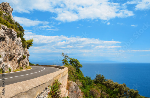 The scenic Amalfi Coast Road.