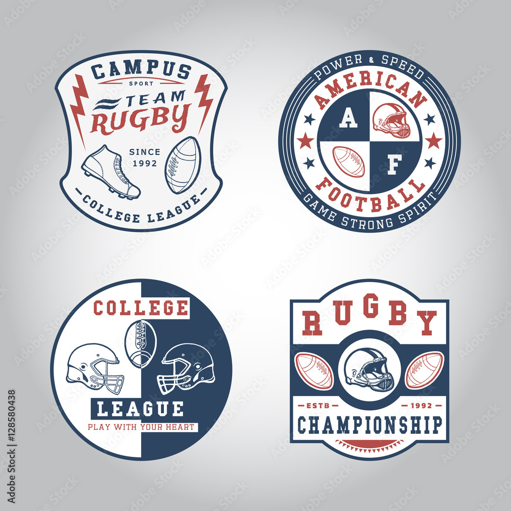 SET OF BADGE RUGBY.