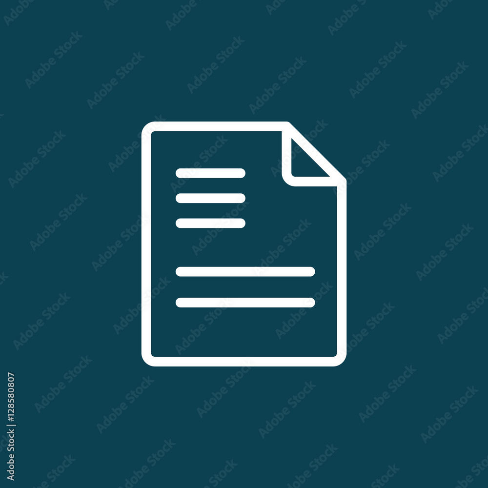 thin line document icon on blue background thin line document icon on blue background