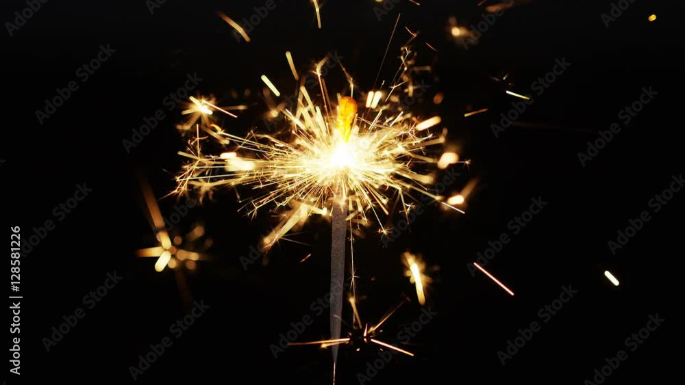 4K Sparkler burning until it dies out 4K Sparkler burning until it dies out