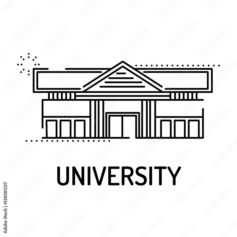Fototapeta premium University Line Icon