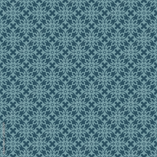 Abstract background - blue floral pattern seamless