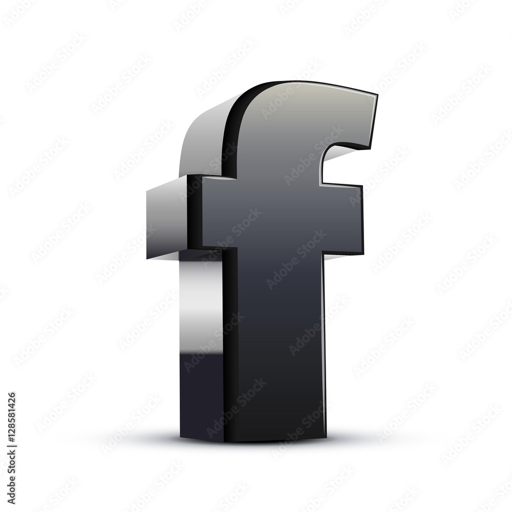 Obraz premium lowercase black letter F