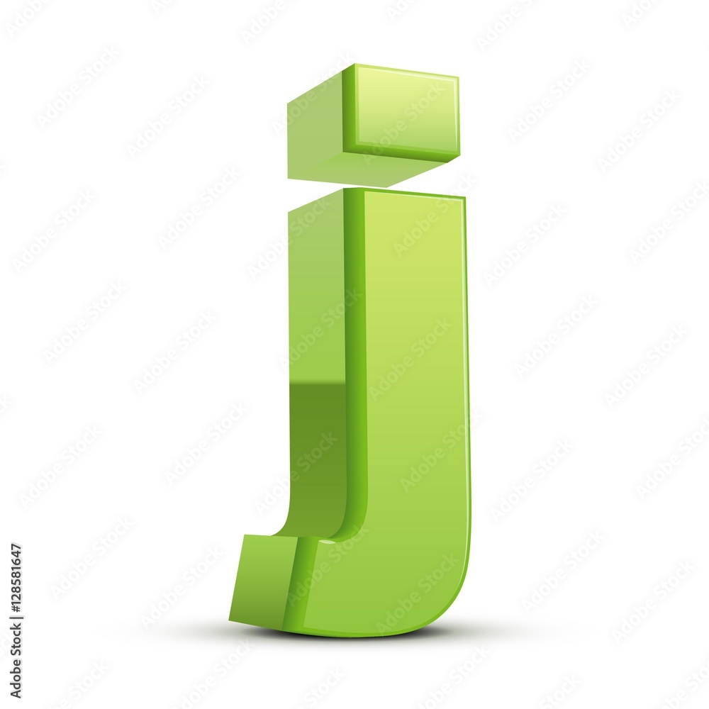 lowercase grass green letter J lowercase grass green letter J
