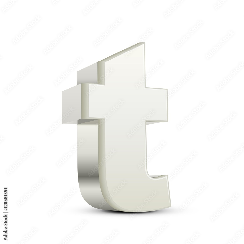 Fototapeta premium lowercase white letter T