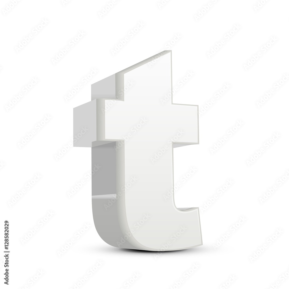 lowercase plaster white letter T lowercase plaster white letter T