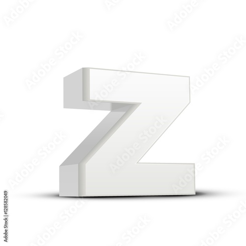 lowercase plaster white letter Z