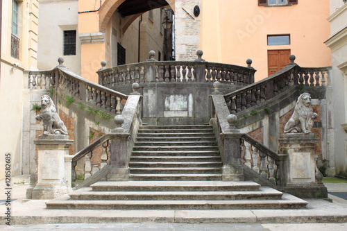 Staircase of Pianciani Square in Spoleto  Italy