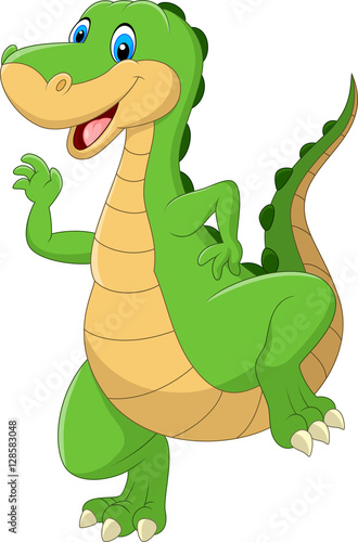 Cartoon green dinosaur    