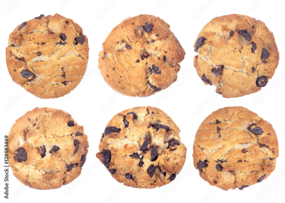 Chocolate chip cookies isolated Chocolate chip cookies isolated