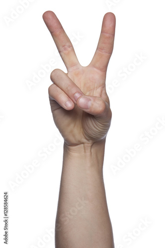 global symbol of peace, a hand isolated on a white background