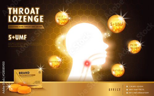 Honey throat lozenge