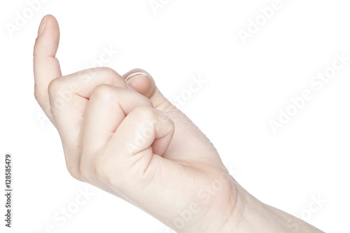 gesture of inviting someone hand on a white background