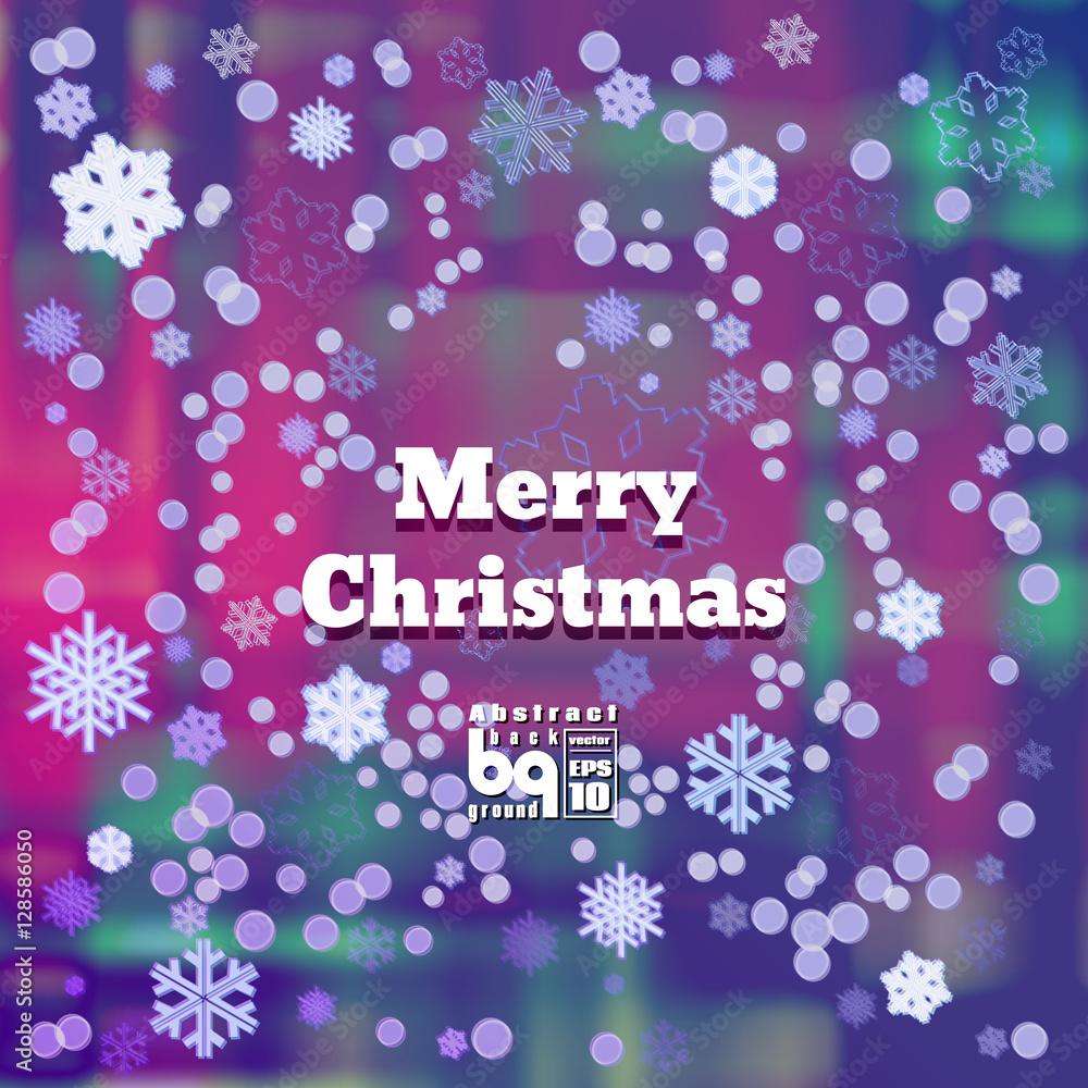 Naklejka premium Abstract background snowflakes Merry Christmas